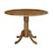 International Concepts Round 42 in Round Dual Drop Leaf Pedestal Table, Pecan, 42 in W, 42 in L, 29.5 in H, Wood, Pecan T59-42DP - alternate 1
